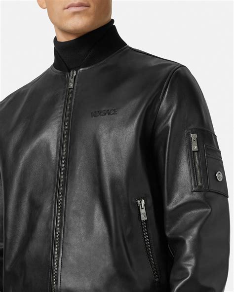 Versace leather bomber jacket